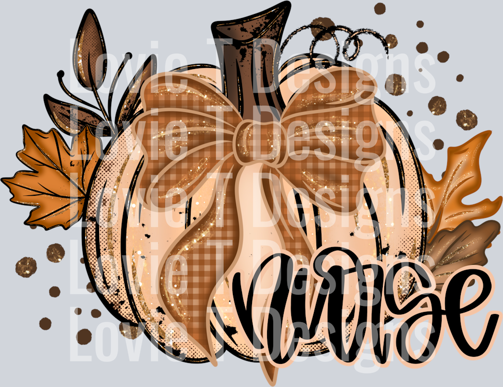 Fall Glitter pumpkin  Nurse