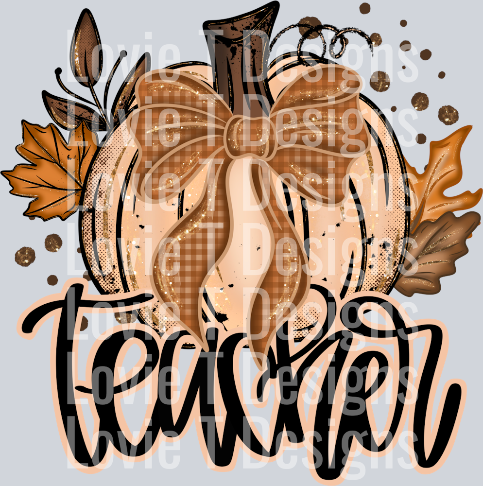 Fall Glitter pumpkin Teacher