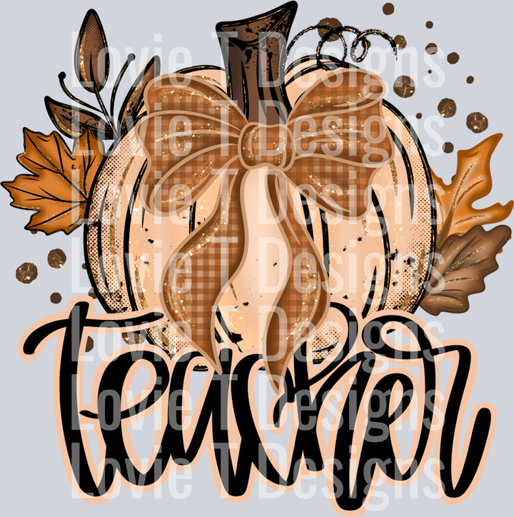 Fall Glitter pumpkin Teacher