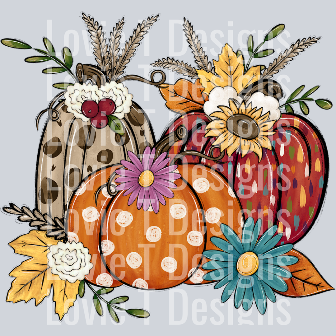 Fall Pumpkin Vignette – DTF Transfer – product image