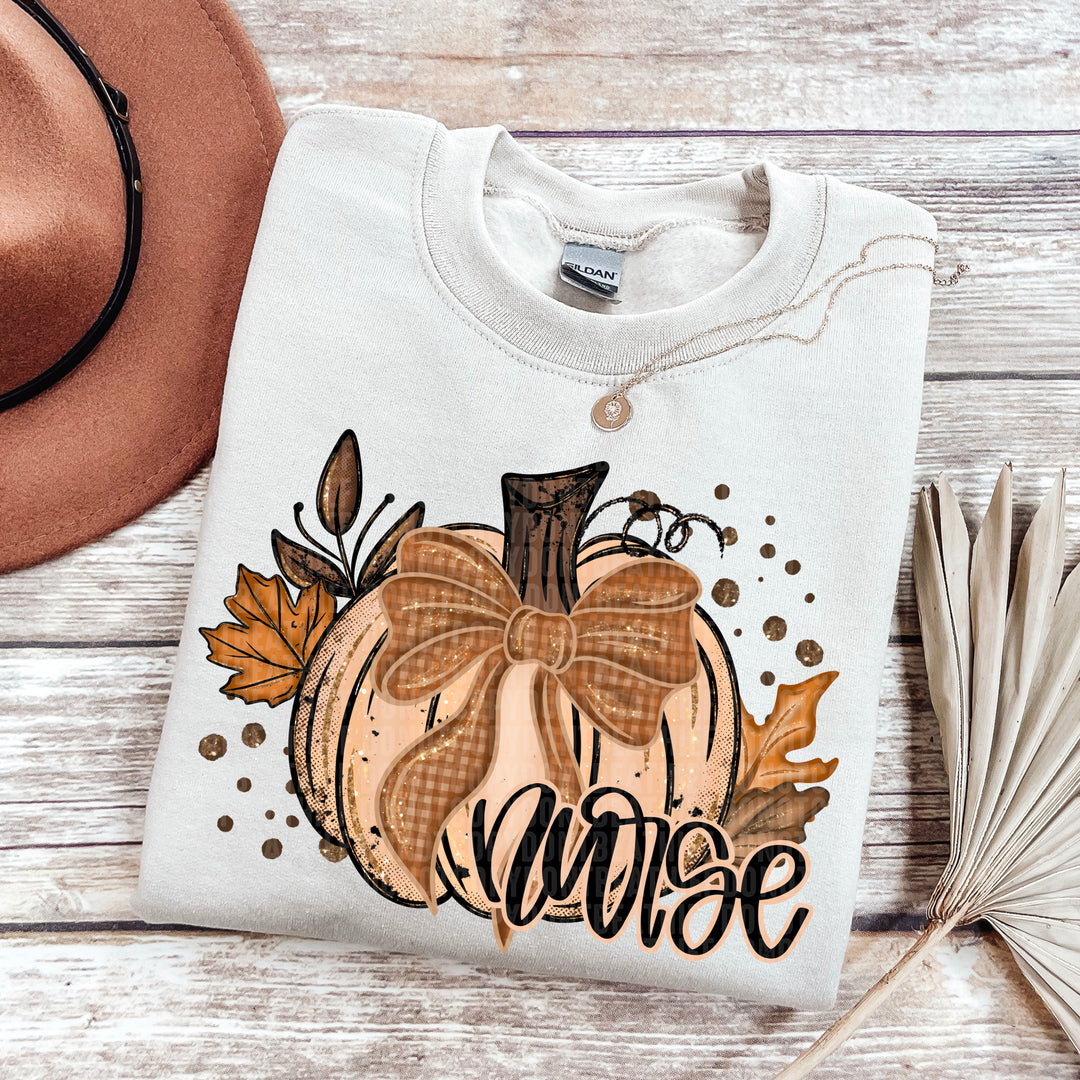 FALL GLITTER PUMPKIN  NURSE