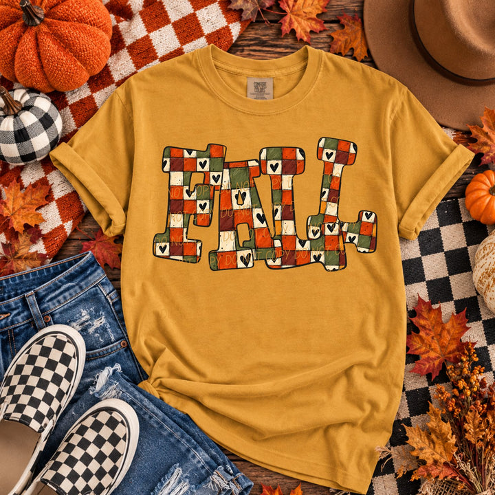 Fall Checker DTF transfer mockup