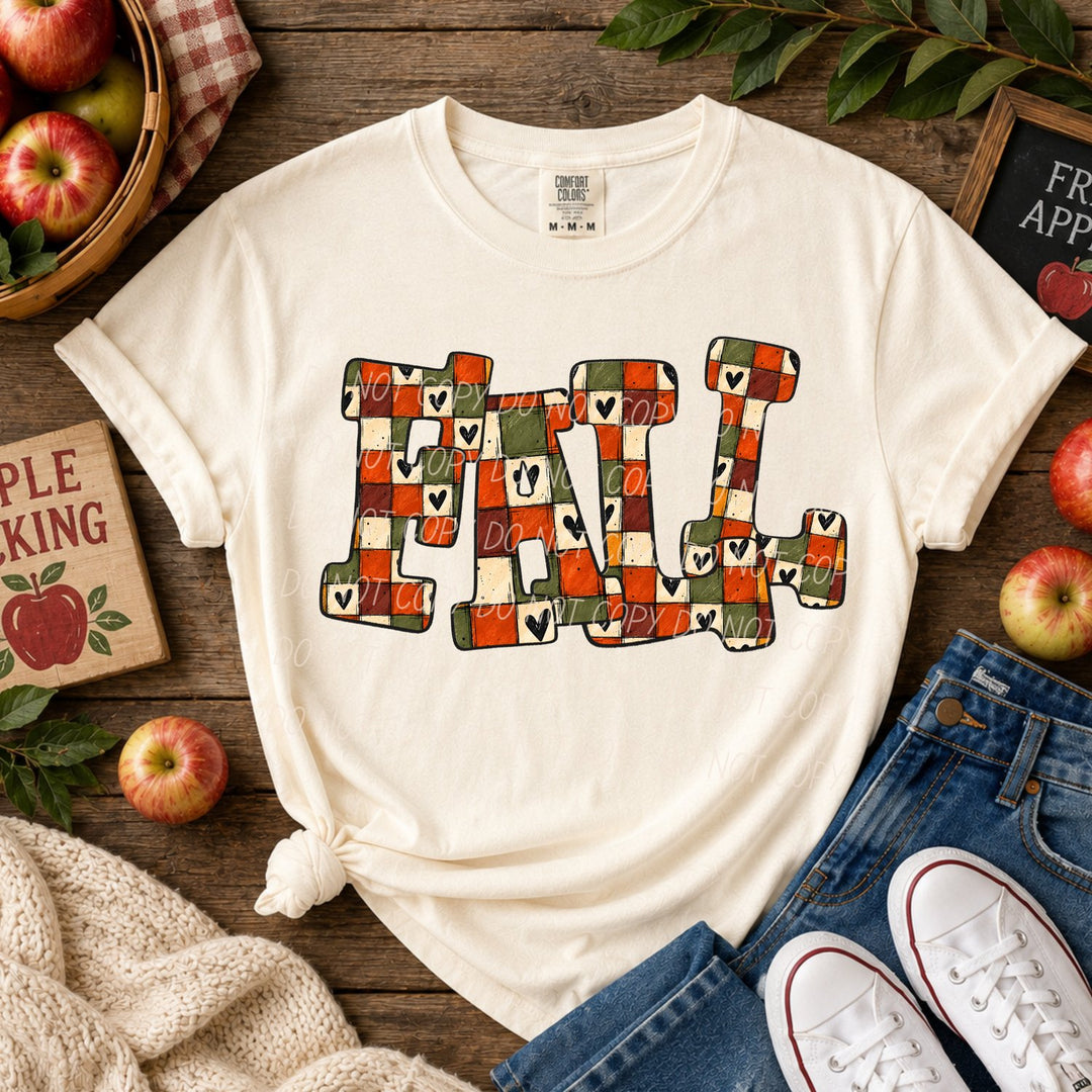 Fall Checker DTF transfer mockup 2