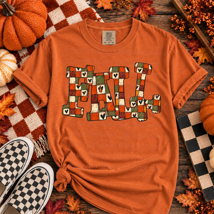 Fall Checker DTF transfer mockup 3