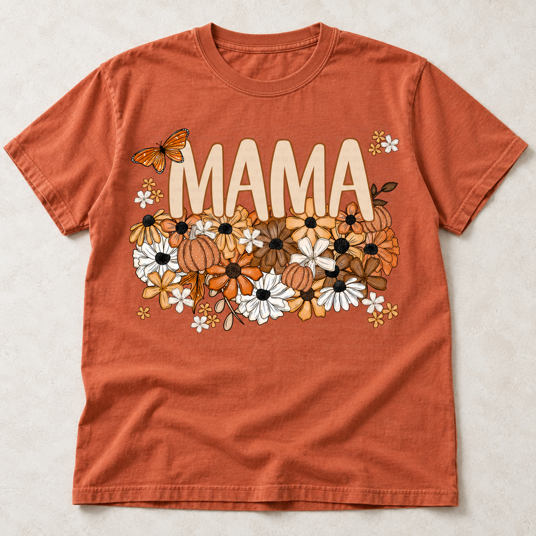 Fall Floral Names customizable DTF transfer mockup