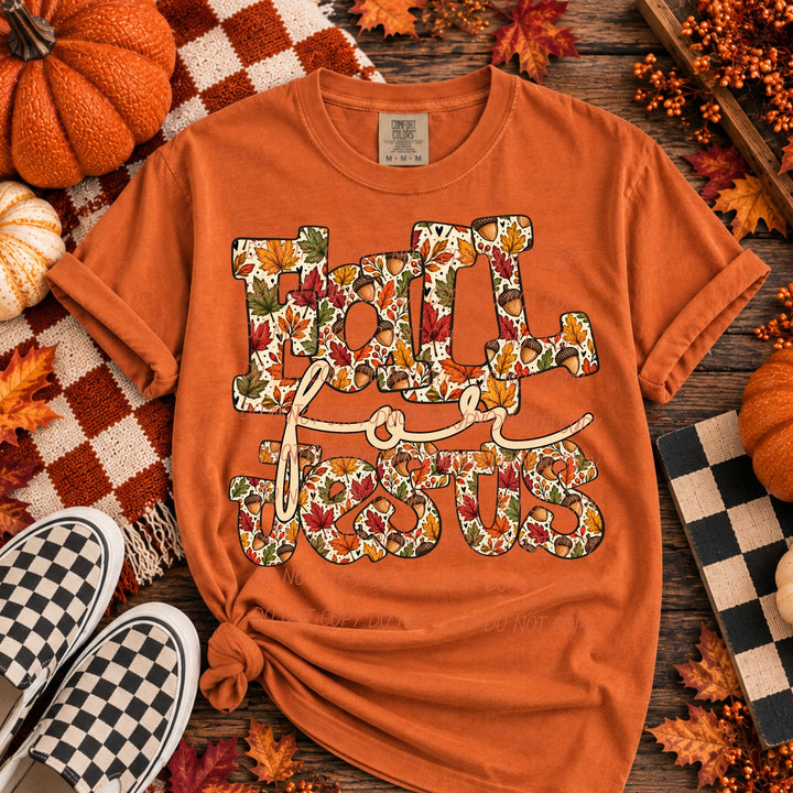 Fall for Jesus Acorn Script fall faith DTF transfer mockup