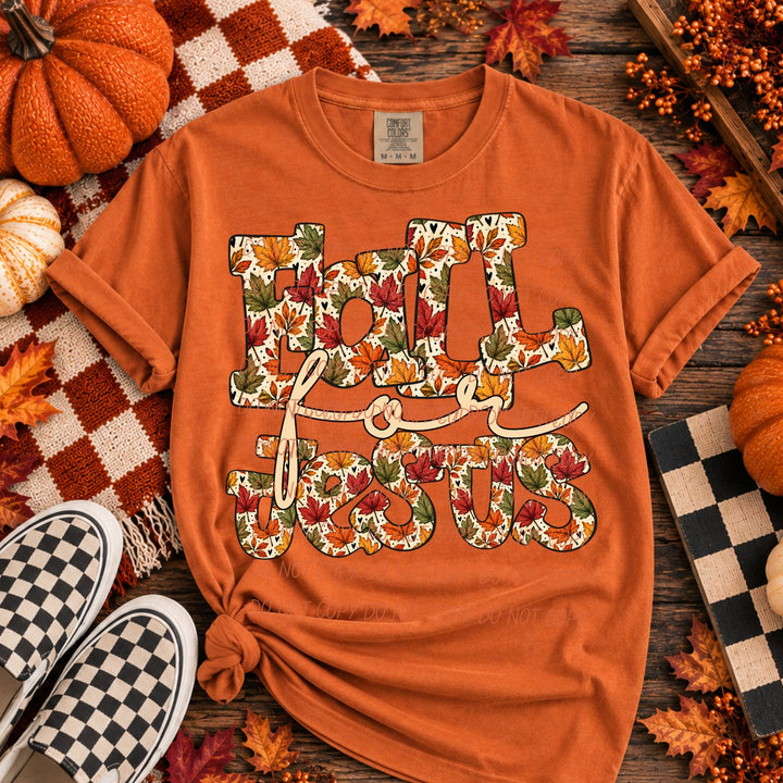Fall for Jesus Leaves Script fall faith DTF transfer mockup