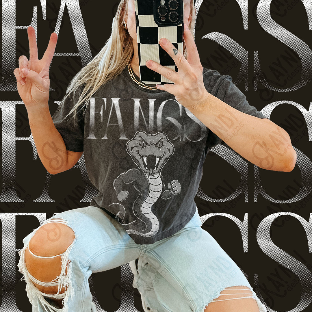 Halftone Mascots Fangs DTF transfer mockup