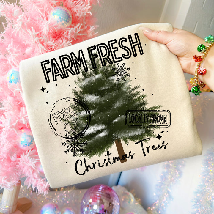 Farm Fresh Christmas Trees (Black) DTF transfer – mockup