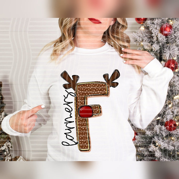 Farmers Deer Antler Initial Mascots DTF transfer