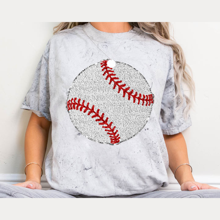 Faux Chenille Baseball – DTF Transfer – product image