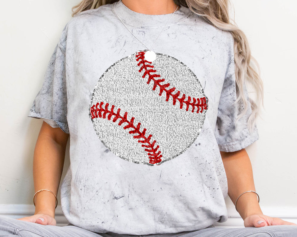 FAUX CHENILLE BASEBALL baseball DTF transfer design