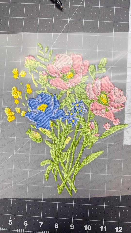 FAUX EMBROIDERED BOUQUET