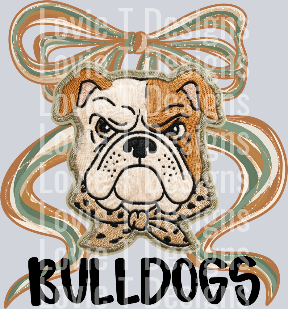 Faux Embroidery Bow Bulldogs_CMD