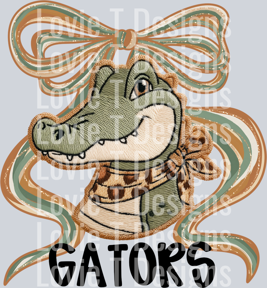 Faux Embroidery Bow Gators_CMD