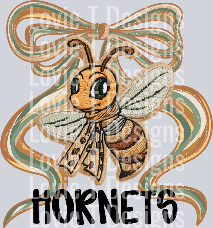 Faux Embroidery Bow Hornets_CMD