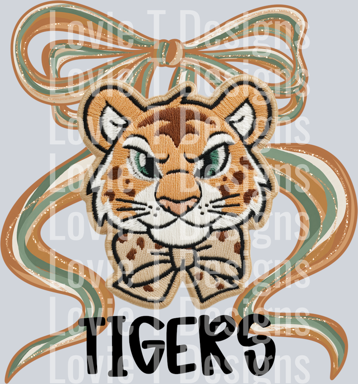 Faux Embroidery Bow Tigers_CMD