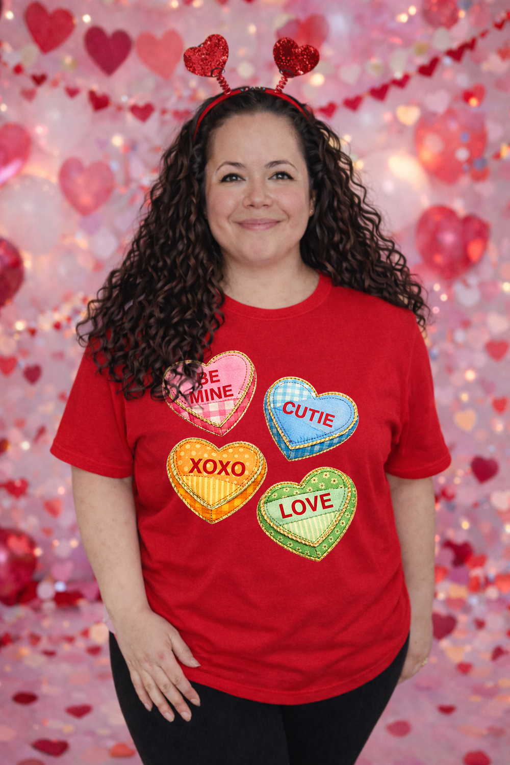 Faux Quilted Hearts Valentine's DTF transfer design