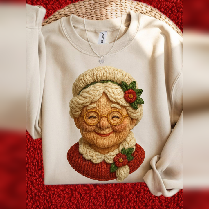 Faux Yarn Mrs Claus – DTF Transfer – product image