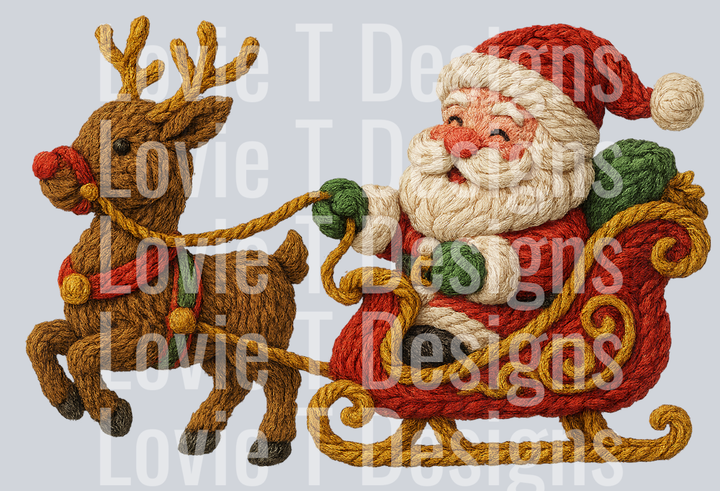 Faux Yarn Santa sleigh