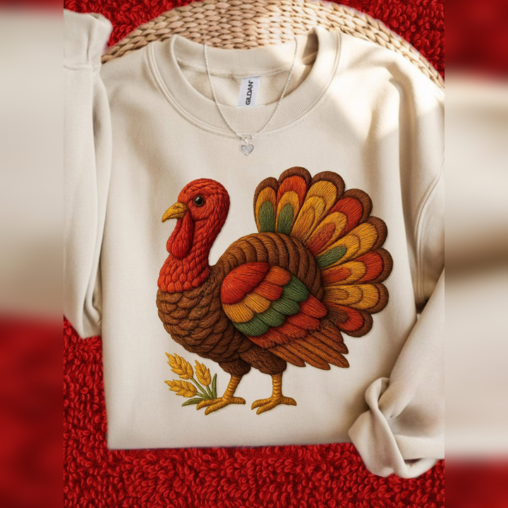 Faux Yarn Turkey – DTF Transfer – product image