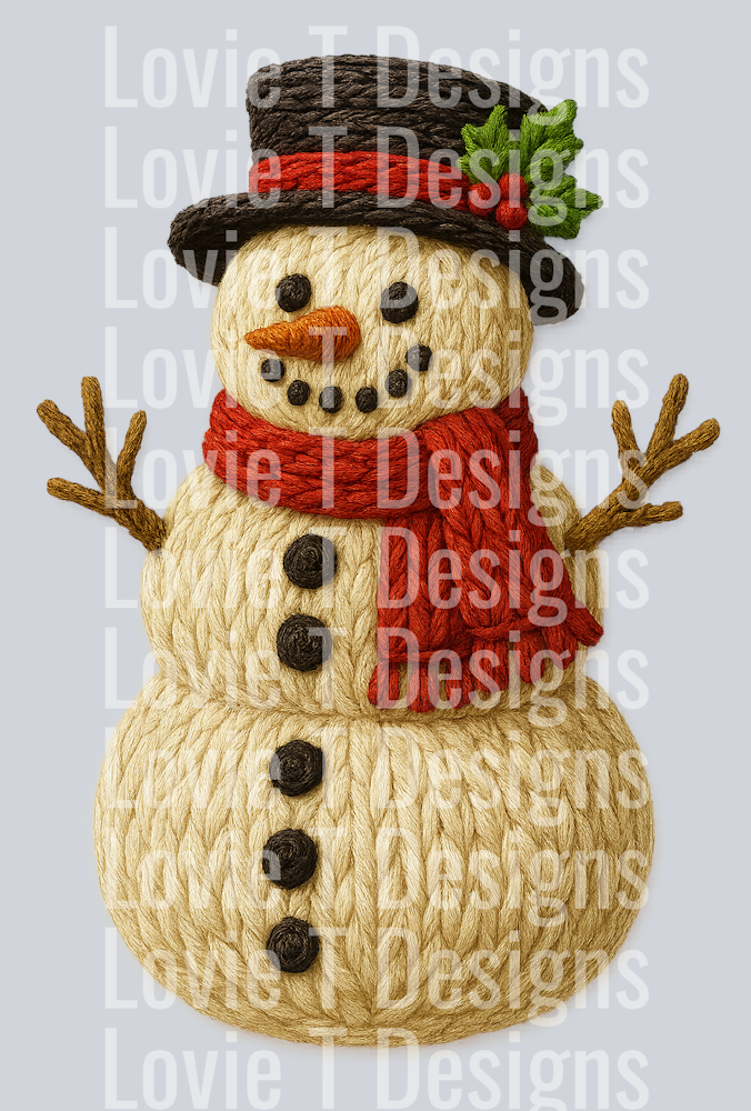 Faux Yarn snowman