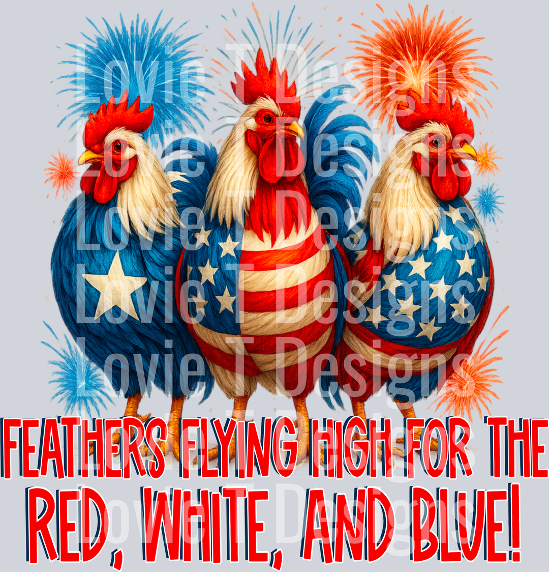 Feathers Flying High Roosters