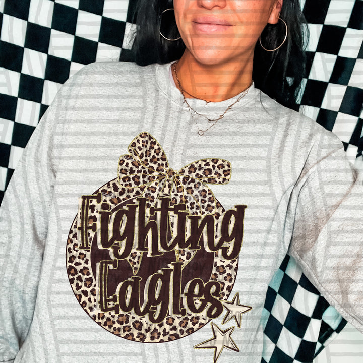 Fighting Eagles Leopard Round mascot DTF transfer
