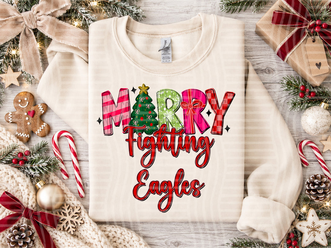 Fighting Eagles Merry mascot DTF transfer