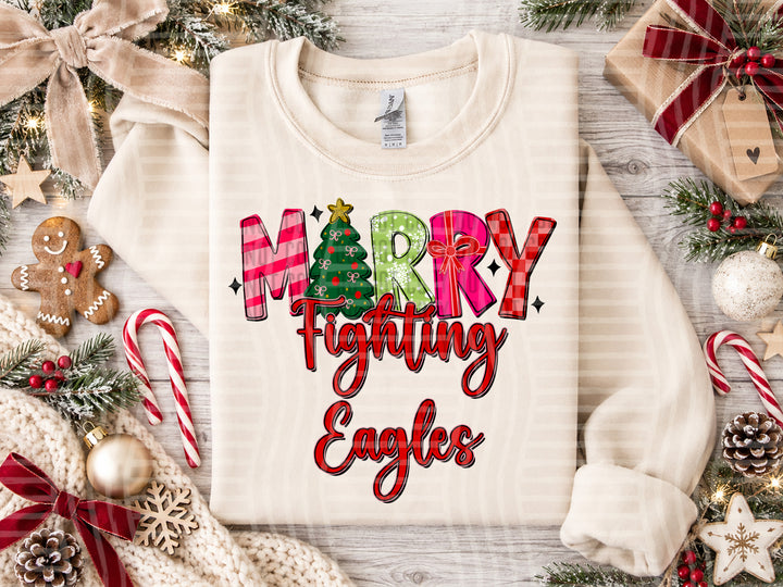Fighting Eagles Merry mascot DTF transfer