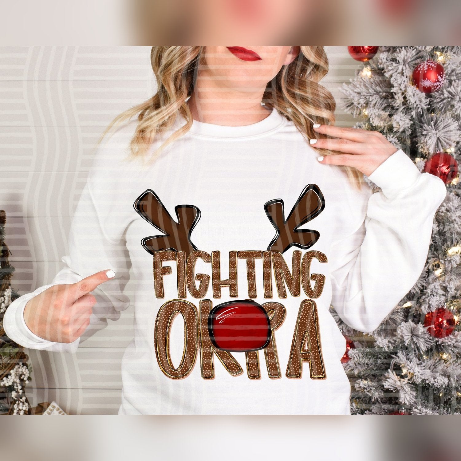 Deer Antler Mascots Fighting Okra design
