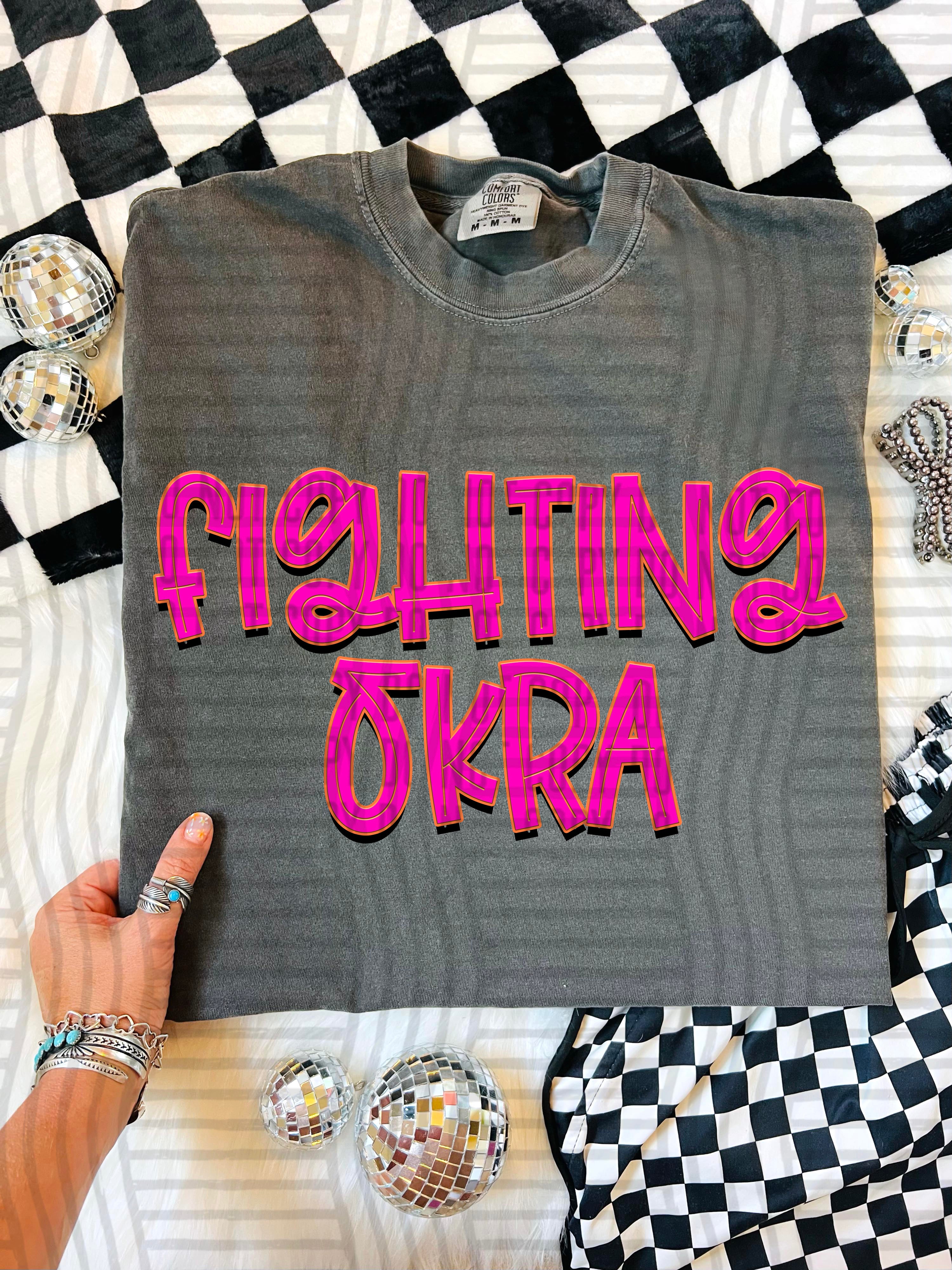 Pink Punch Fighting Okra design