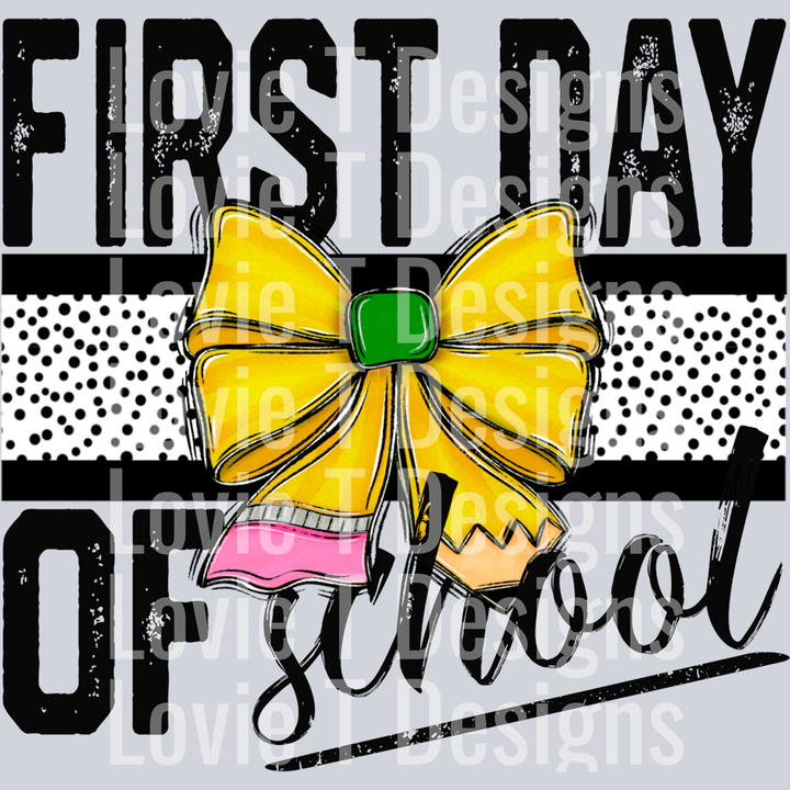 Firstday of School Bow – DTF Transfer – product image