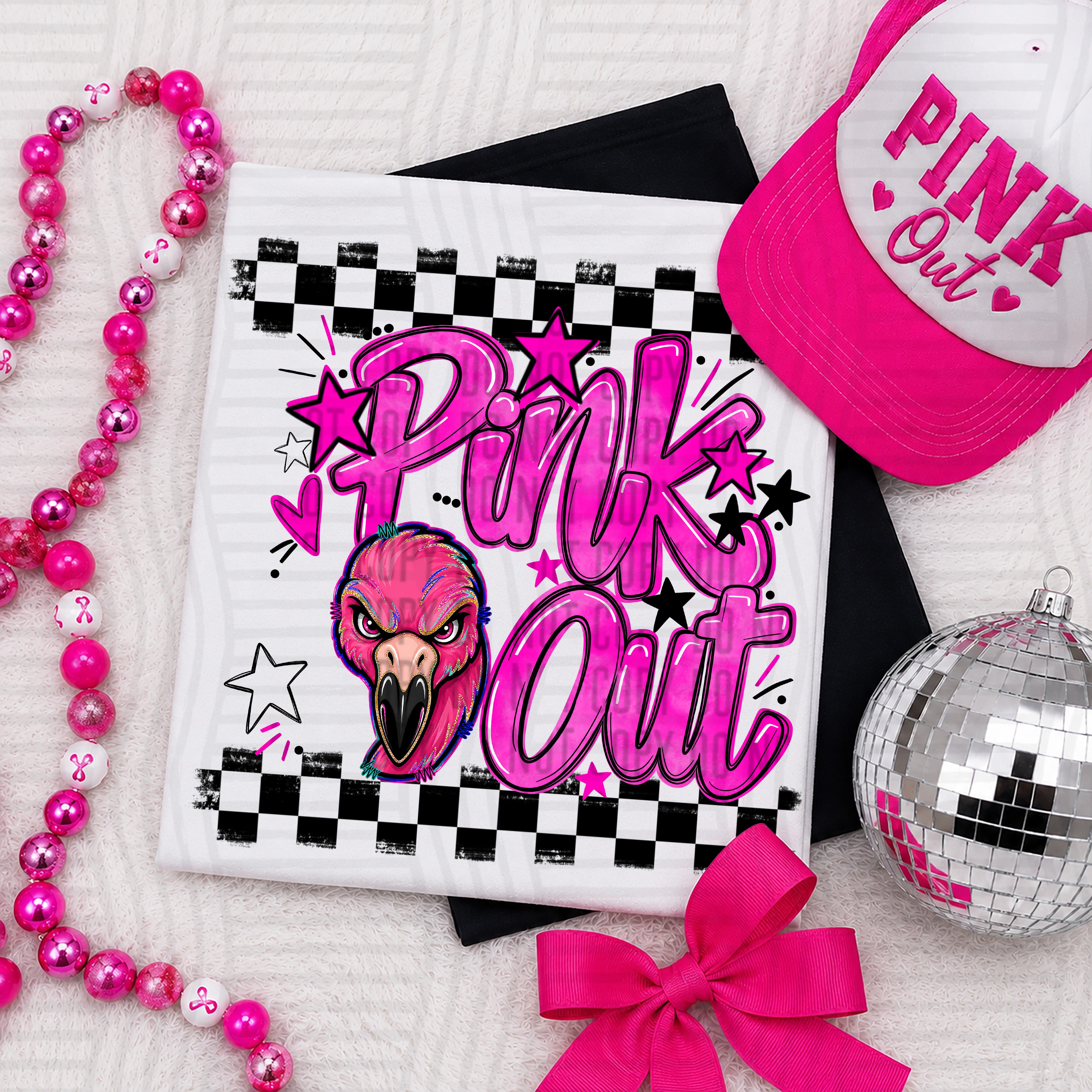 Pink Out Mascots CC Flamingos design