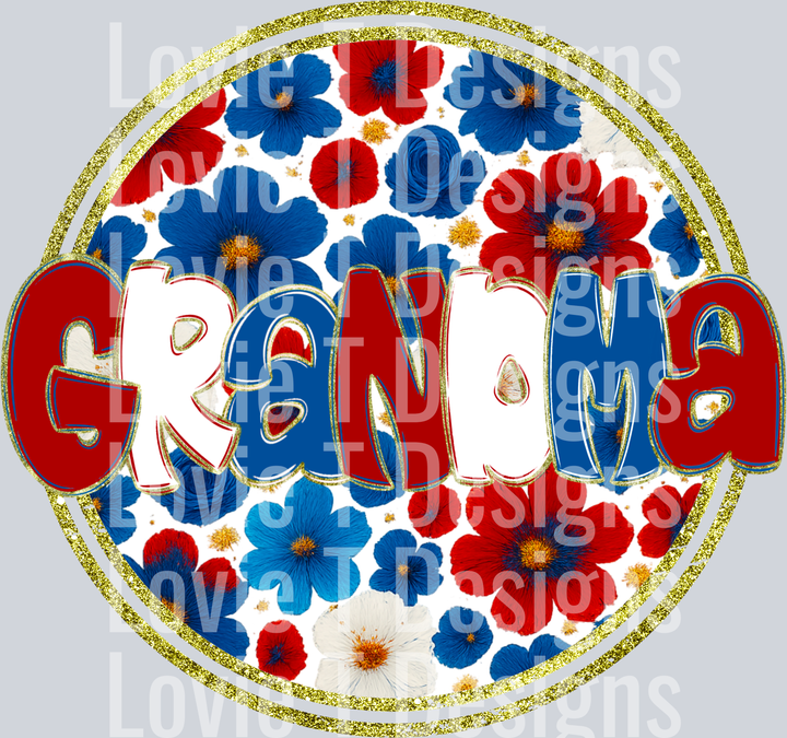 Floral 4th of July Grandma