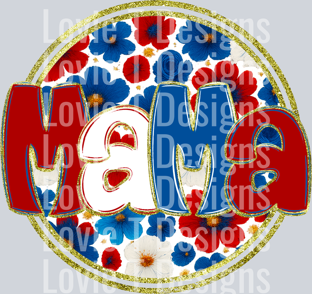Floral 4th of July Mama