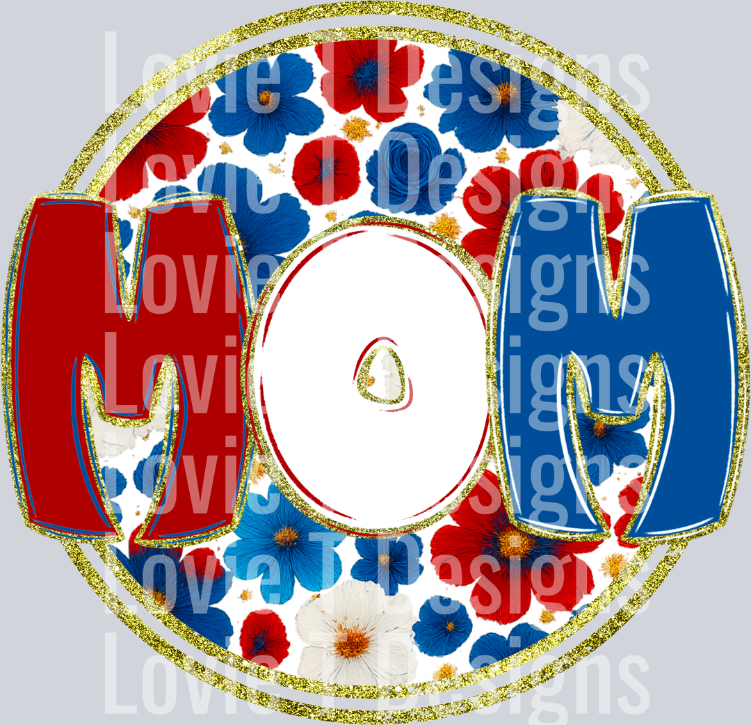 Floral 4th of July Mom