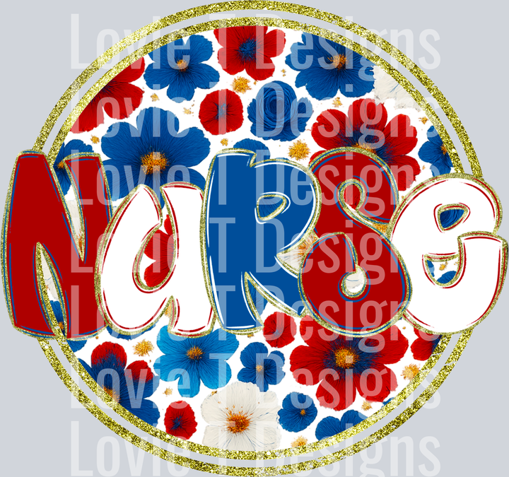 Floral 4th of July Nurse
