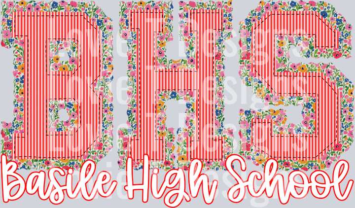 FLORAL PREPSTER BHS RED TOP Basile High School