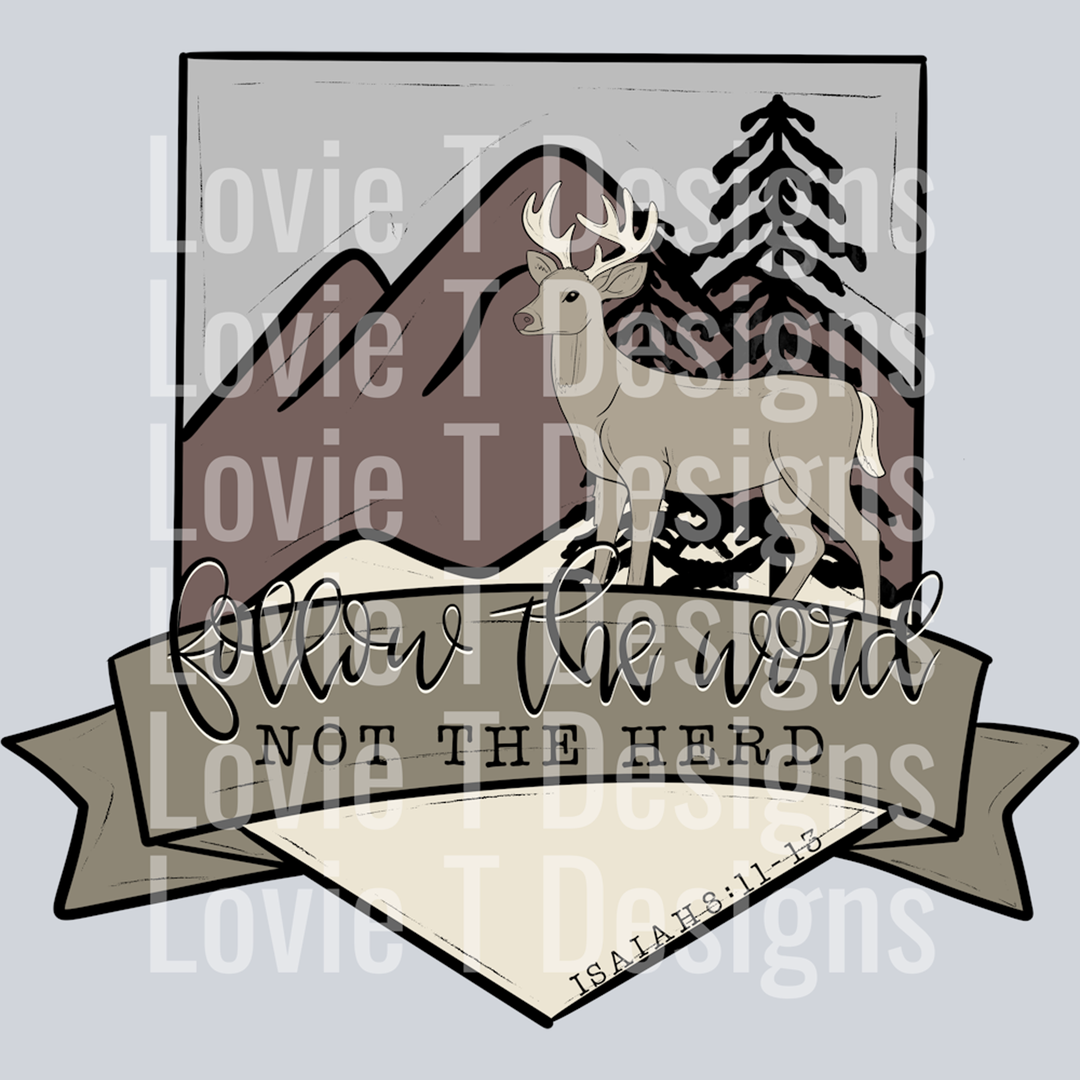 Follow the Word Deer – DTF Transfer – product image