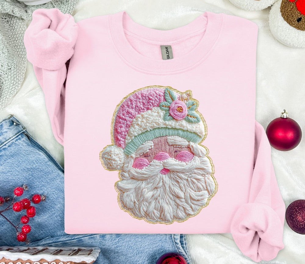 French Knot Santa DTF transfer design – image 1