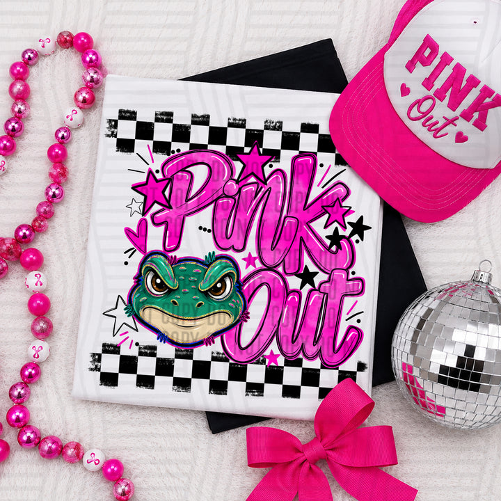 Frogs Pink Out mascot DTF transfer