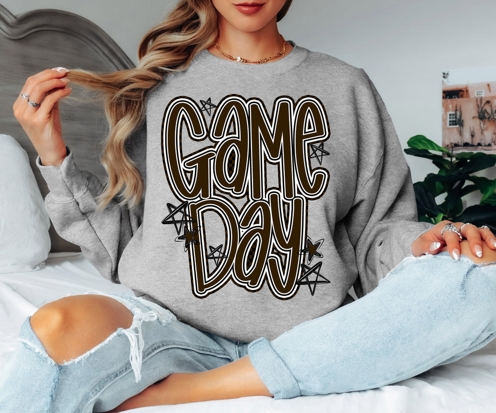 Game Day Brown DTF transfer design