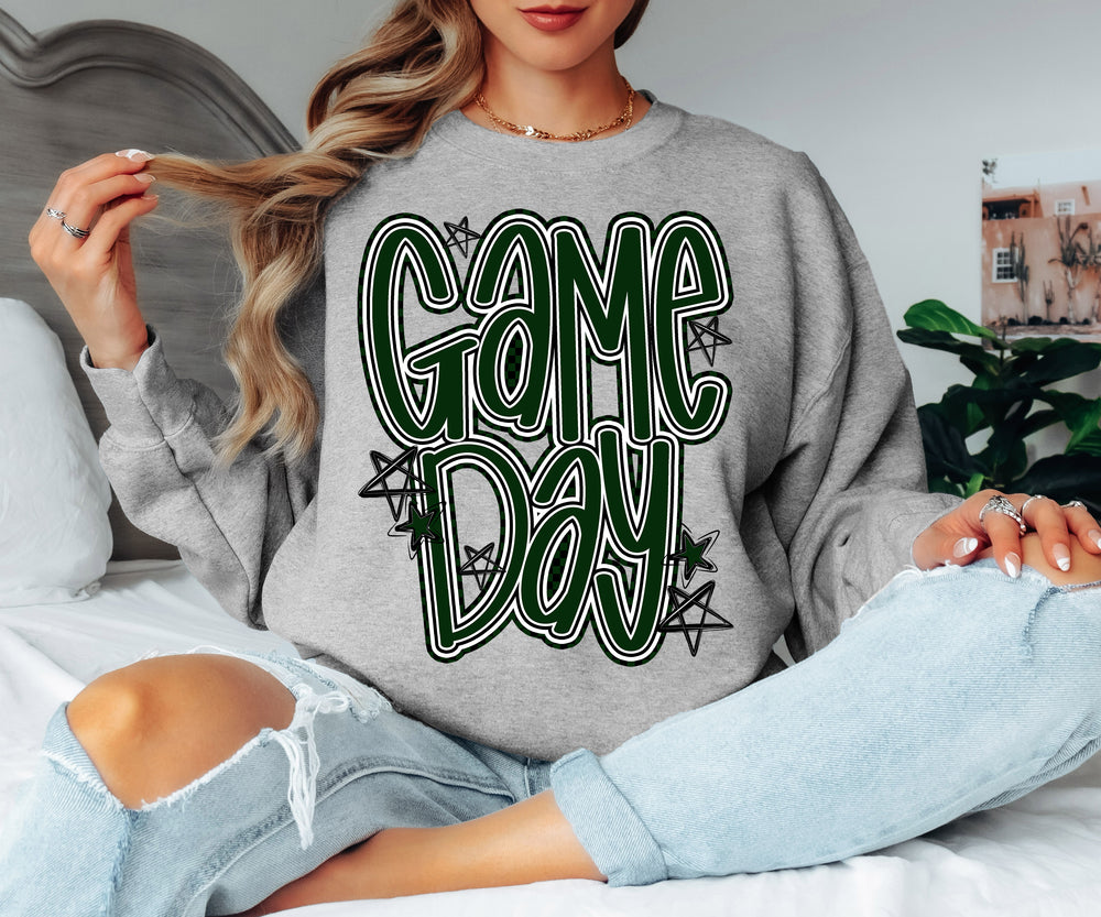 Game Day Dark Green DTF transfer design