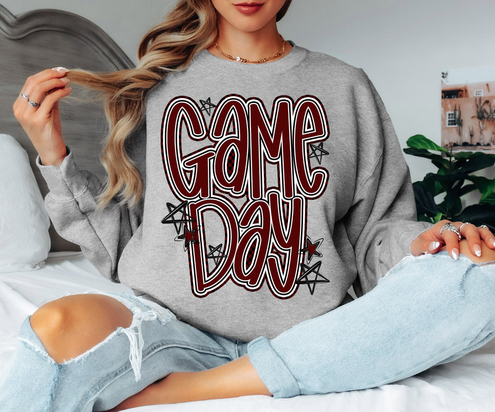 Game Day Maroon DTF transfer design