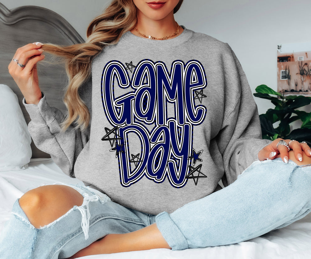 Game Day Navy DTF transfer design
