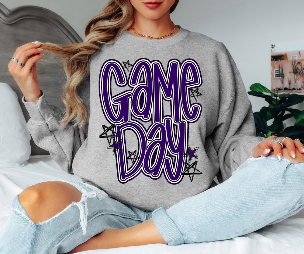 Game Day Purple DTF transfer design