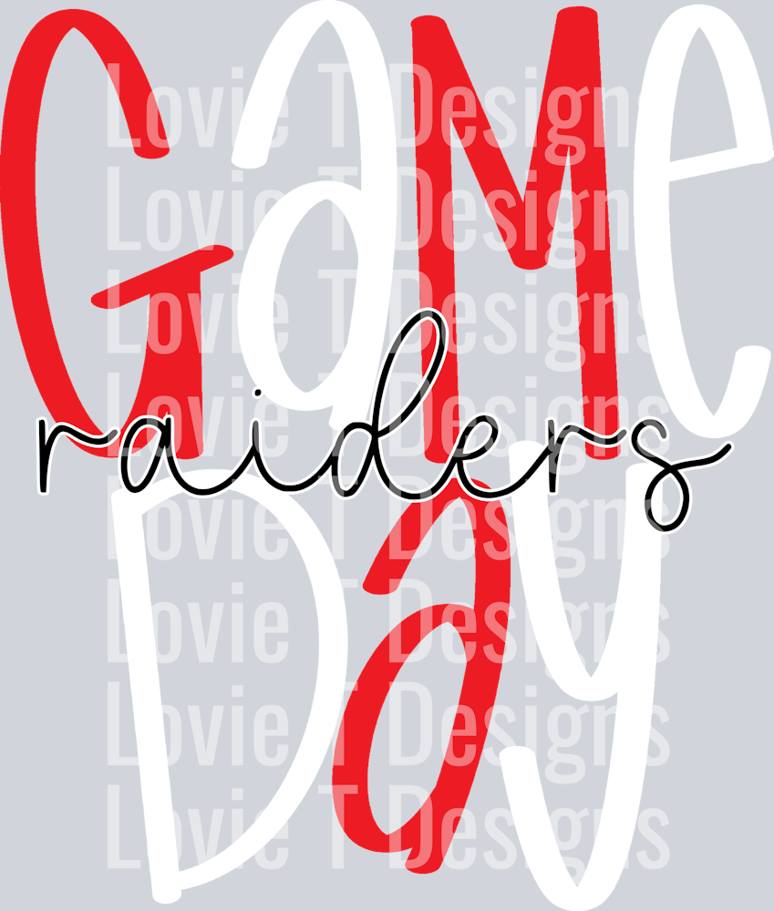GAME DAY RED AND WHITE RAIDERS