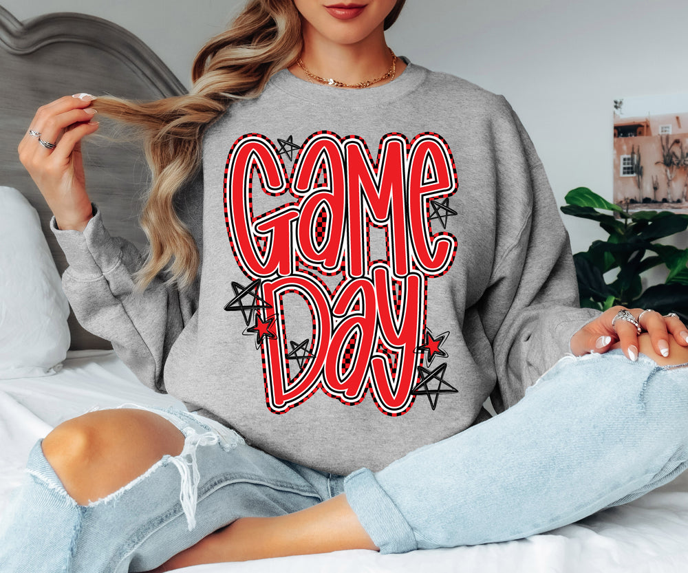 Game Day Red DTF transfer design