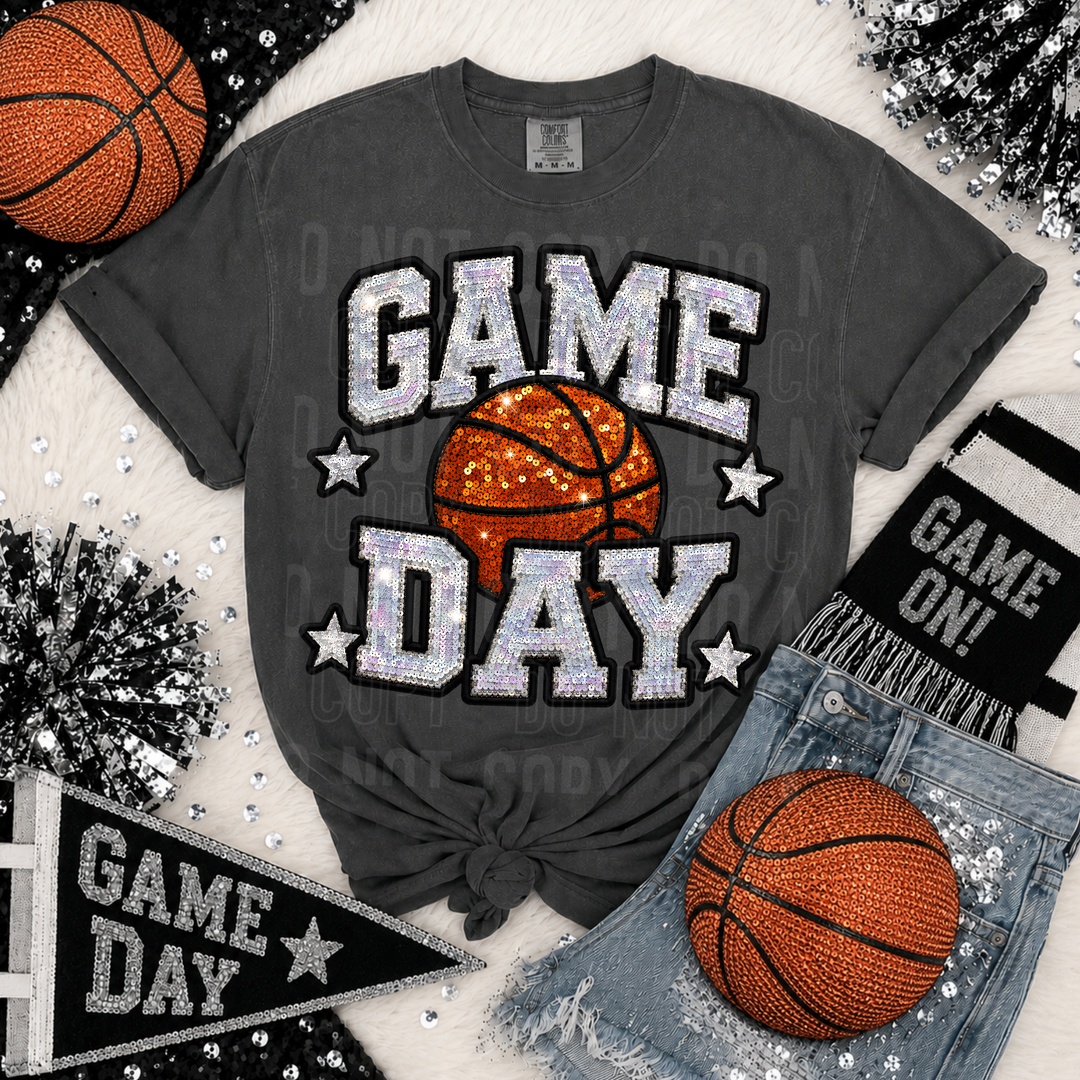 GAME DAY BASKETBALL FAUX SEQUIN mockup